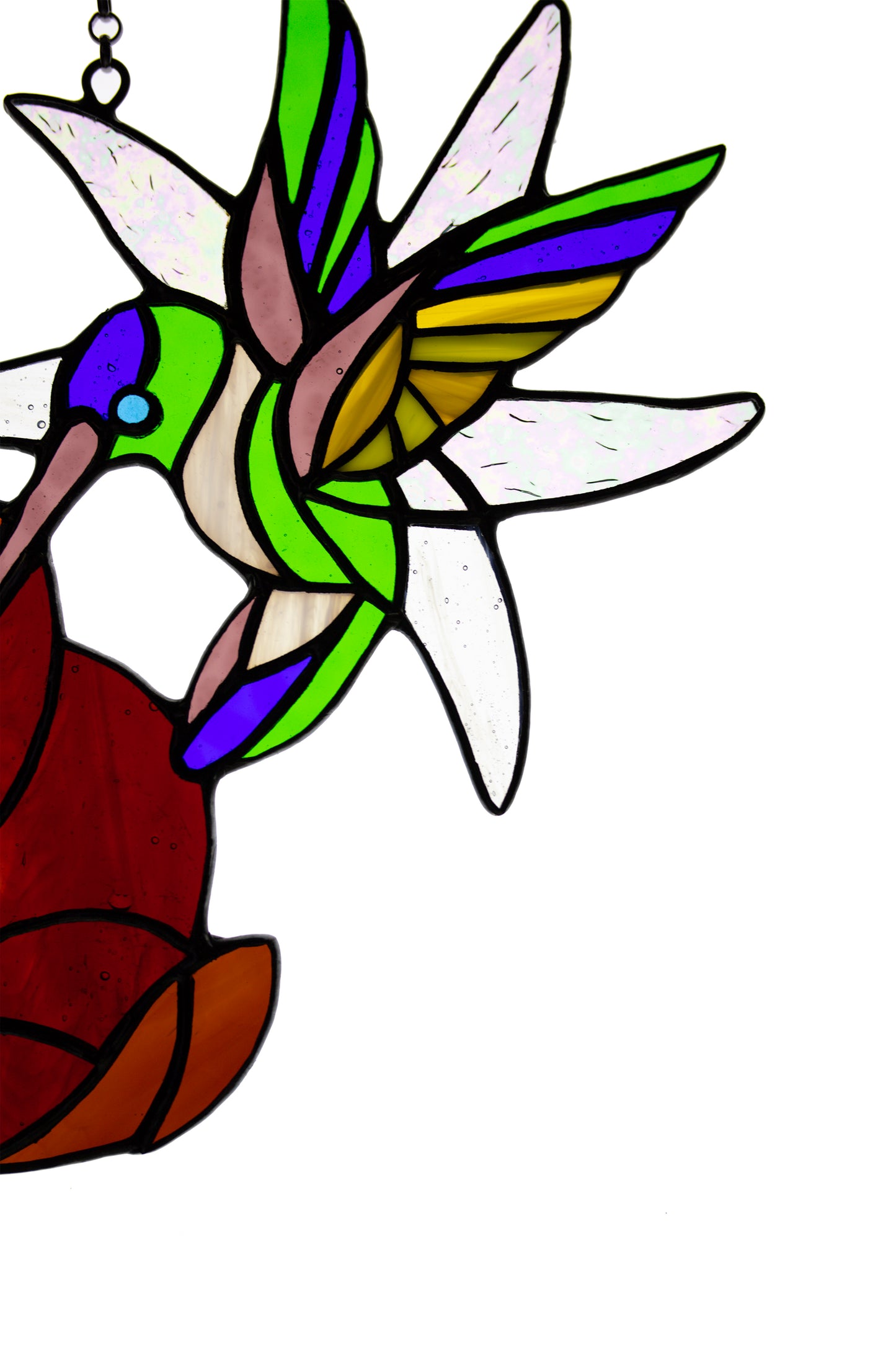 Stained glass Hummingbird Window suncatcher hanging Stain glass bird Colibri Fused glass art