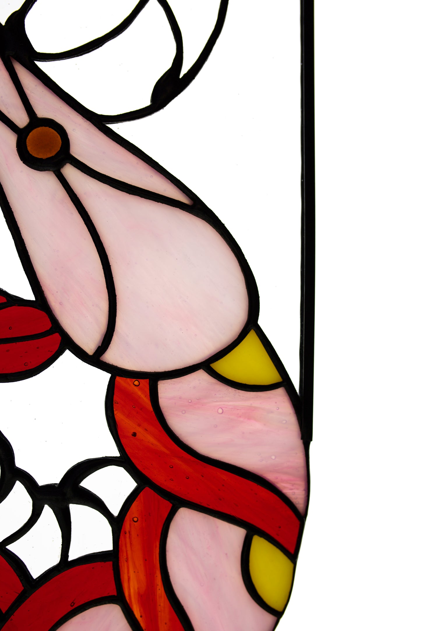 Stained glass panel Shrimp Window hanging suncatcher Christmas decor Wall decor Stain glass panel Custom stained glass Kitchen pendant