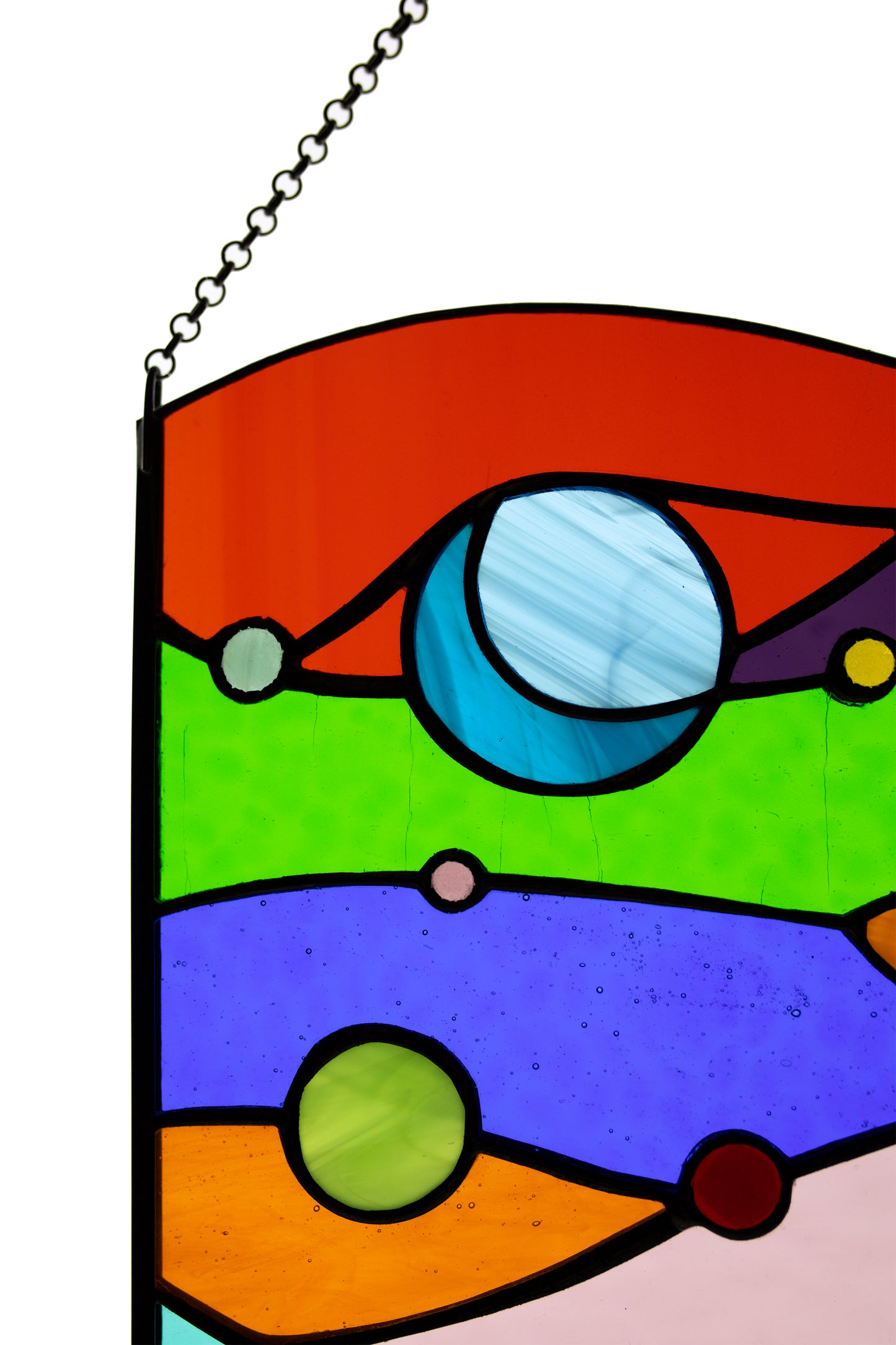 Stained glass panel Astronaut Window hanging suncatcher Stain glass decor Space landscape Gift for him Wall art Window pendant Xmas gift