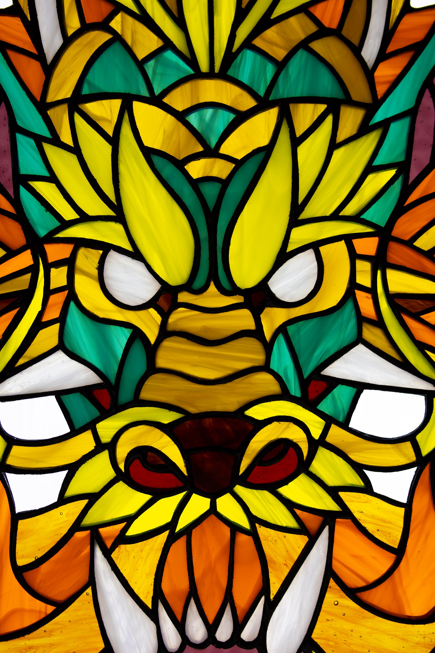 Stained glass panel Chinese dragon Window hanging suncatcher Glass art Living room decor Wall art Stain glass dragon Exquisite gift Garde