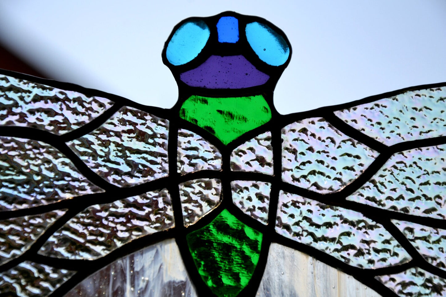 Stained glass suncatcher Dragonfly window hanging Stained-glass home Mother's day gift decor Glass window pendant