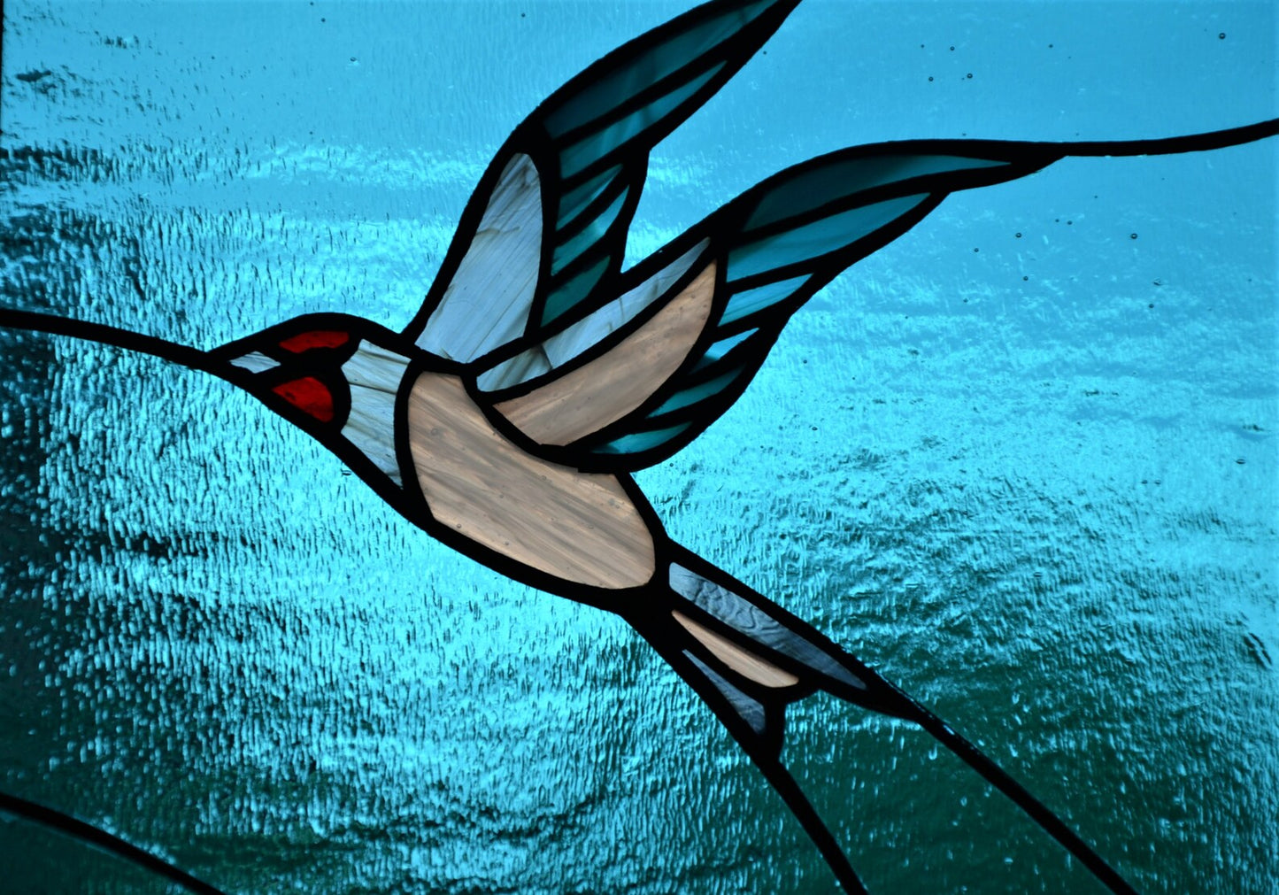 Spring stained glass panel Glass birds Glass flowers Tulips and swallows Window hanging panel Mother's day gift