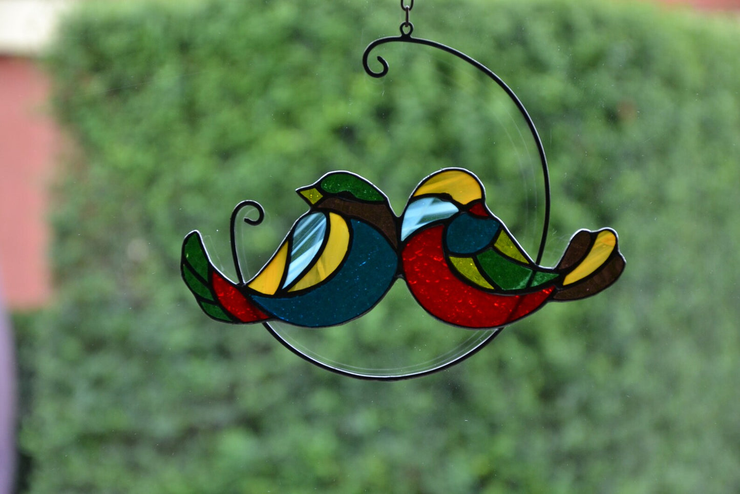 Set of 3 suncatchers Stained glass birds Stain glass composition Window hanging stain glass sun catchers Gift kit Stained glass panel