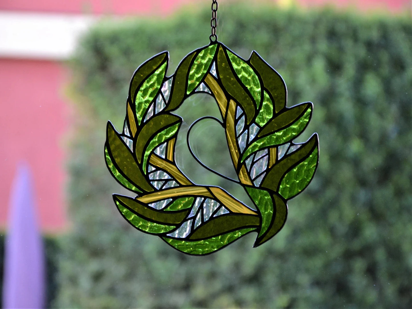 Stain glass suncatcher Transparent bird Window hanging sun catcher Stained glass panel Wall decor Carden decoration Gift for friend