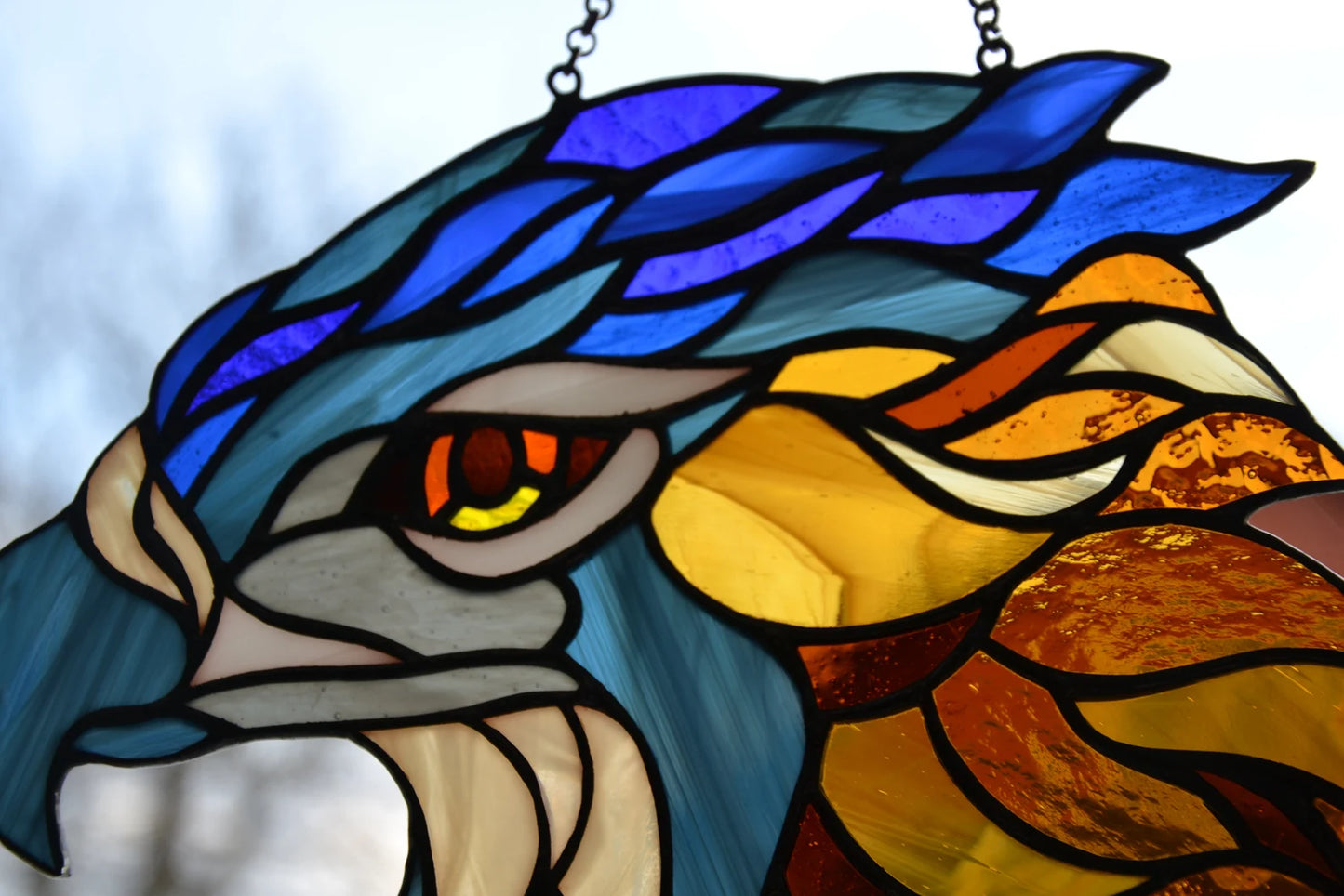 Stained glass window suncatcher Glass Eagle Stain glass home decor Glass bird Christmas gift Wall panel Custom stained glass Stain glass art