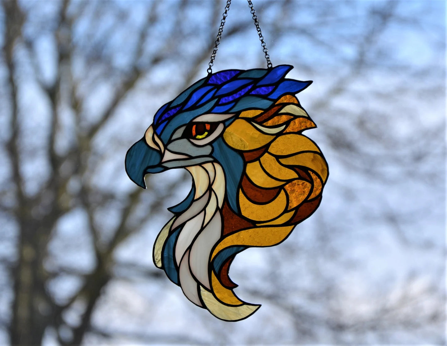 Stained glass window suncatcher Glass Eagle Stain glass home decor Glass bird Christmas gift Wall panel Custom stained glass Stain glass art