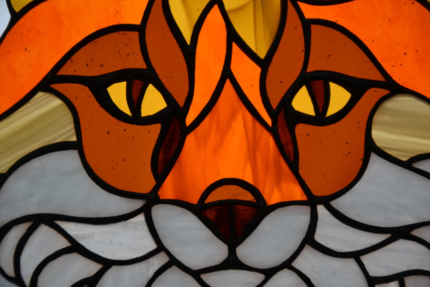 Stain glass suncatcher Fox Stained glass window hanging Glass animals Art decor Mother's day gift Wall decor Window pendant Christmas gift