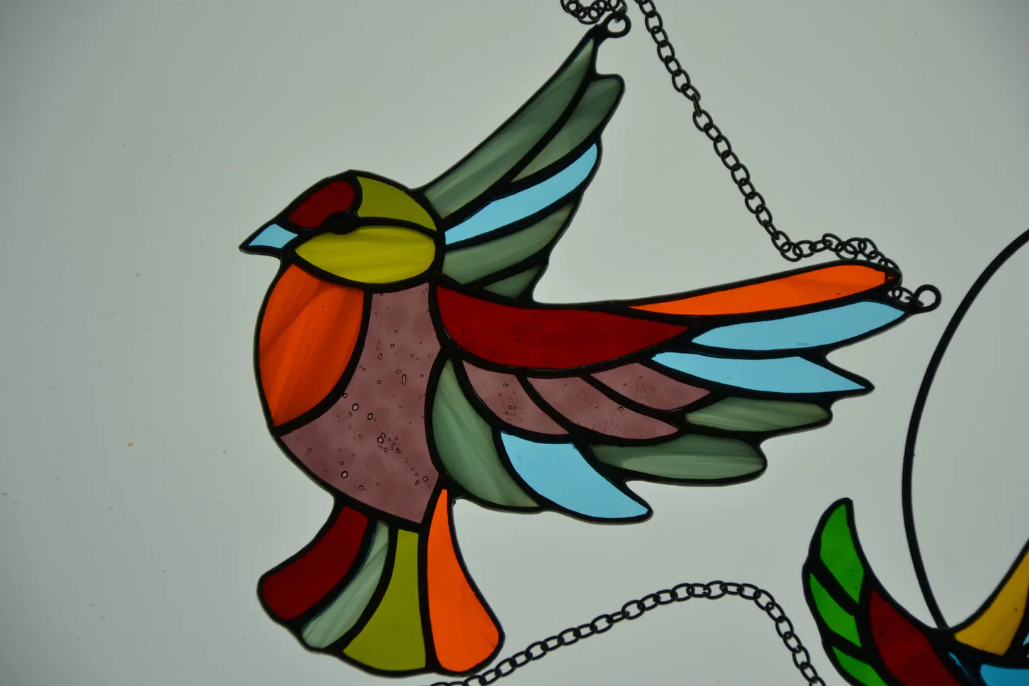 Set of 3 suncatchers Stained glass birds Stain glass composition Window hanging stain glass sun catchers Gift kit Stained glass panel