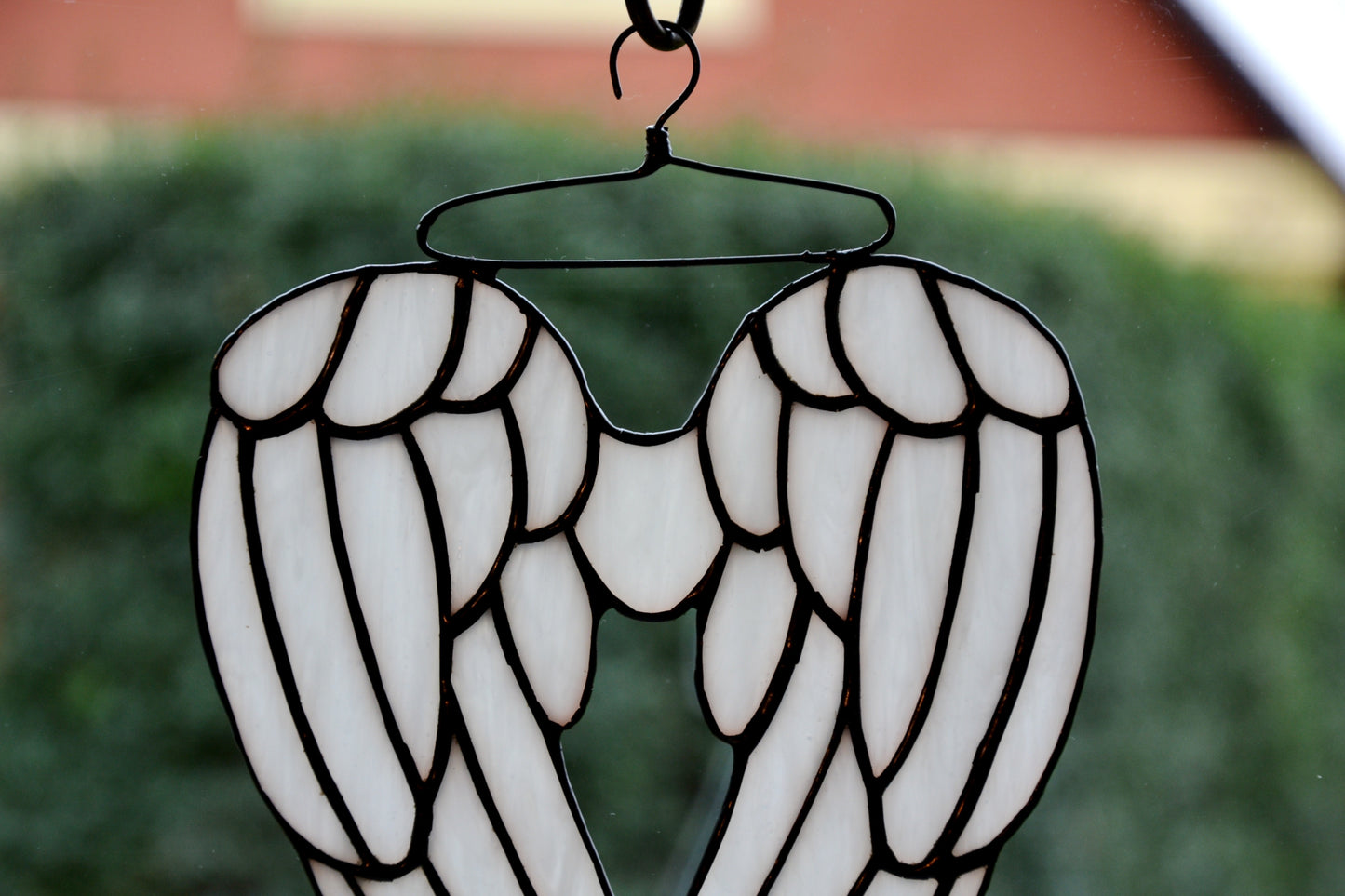 Stain glass suncatcher Angel wings window hanging Tiffany style sun catcher Home glass decor Glass wall art Gardening gift
