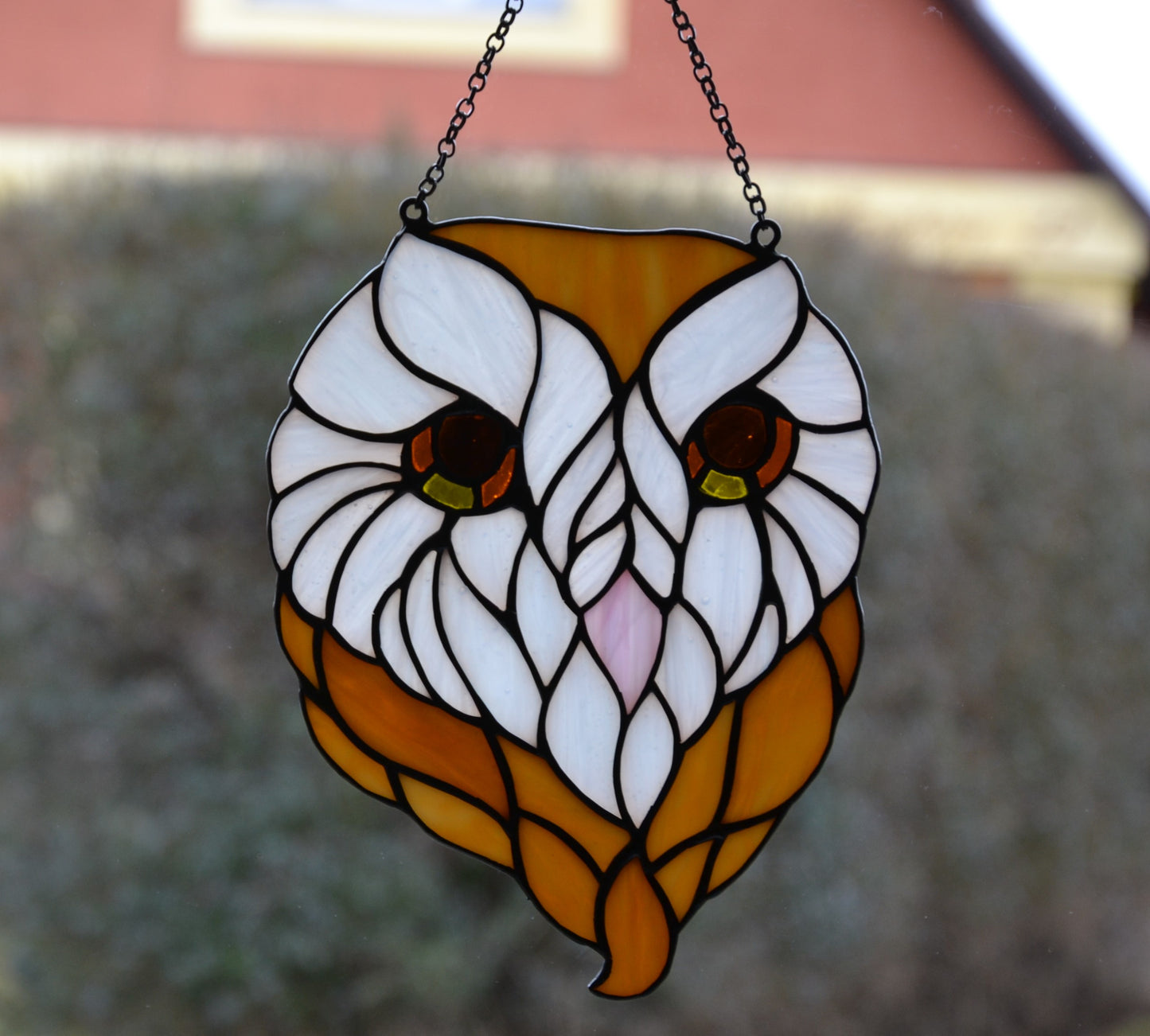 Owl stained glass window hangings sun catcher owl gift for boyfriend suncatcher for windows friendship gift glass art