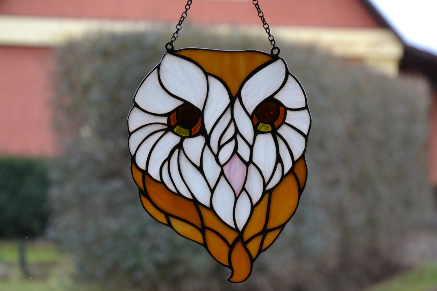 Owl stained glass window hangings sun catcher owl gift for boyfriend suncatcher for windows friendship gift glass art