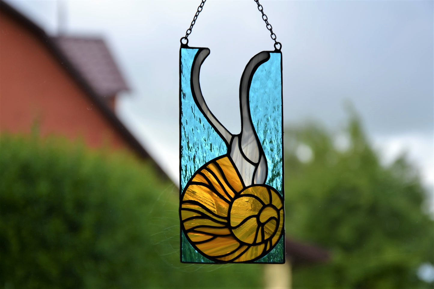 Snail suncatcher Stained glass window hanging Stain glass decor Glass animals Mother's day gift