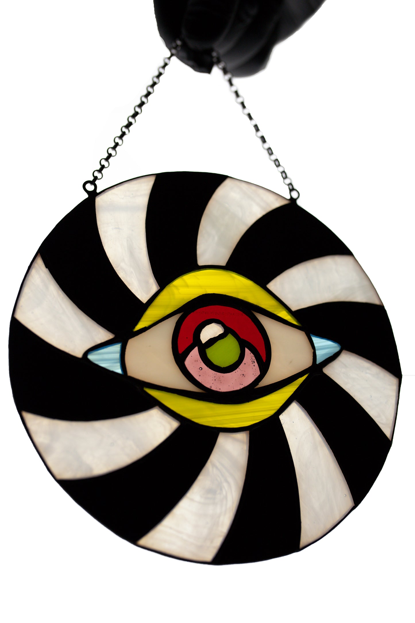 Stained glass suncatcher Eye window hanging Stained glass art Round suncatcher Christmas gift Wall art Protective amulet Stain glass panel