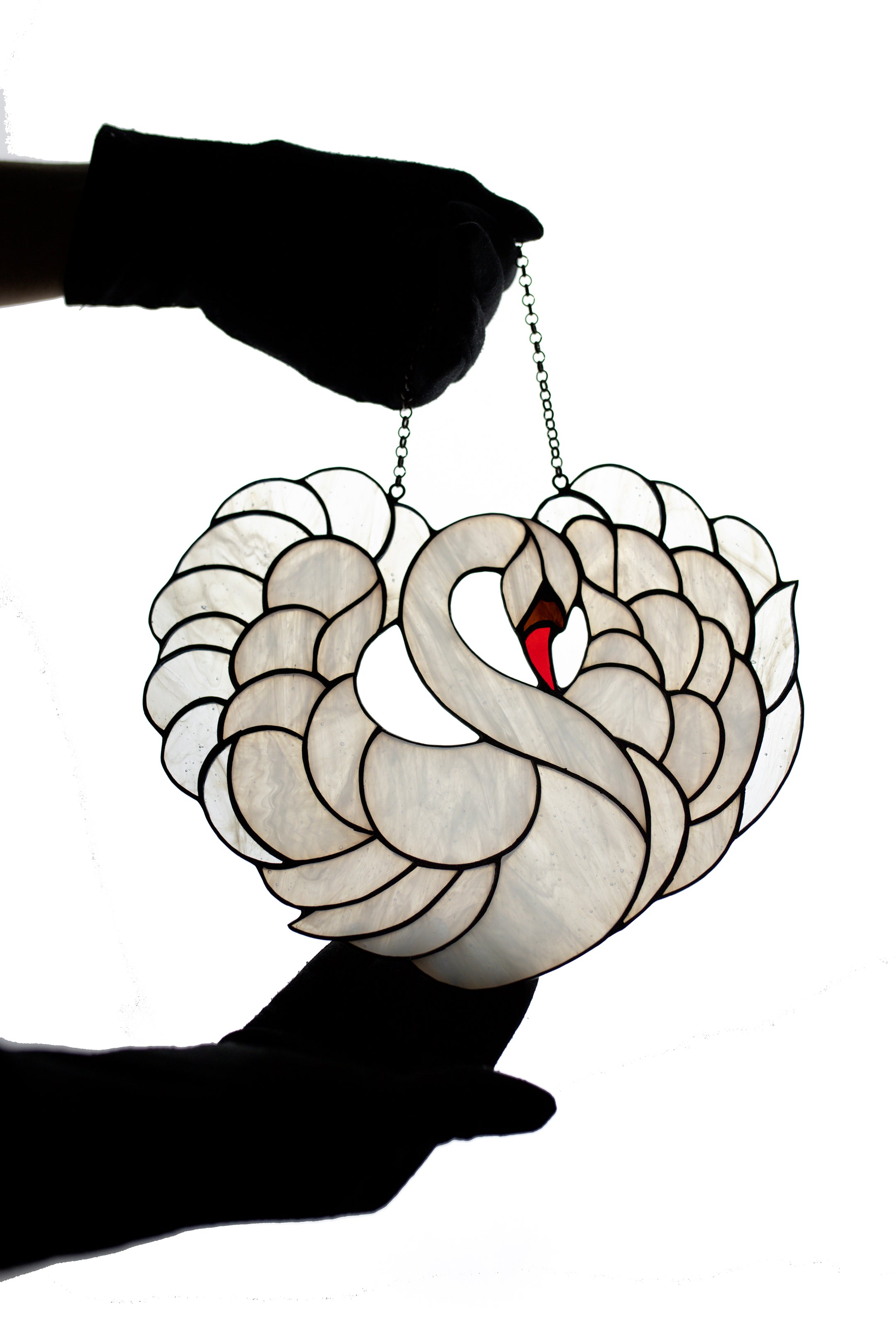 Stained glass swan deals lamp