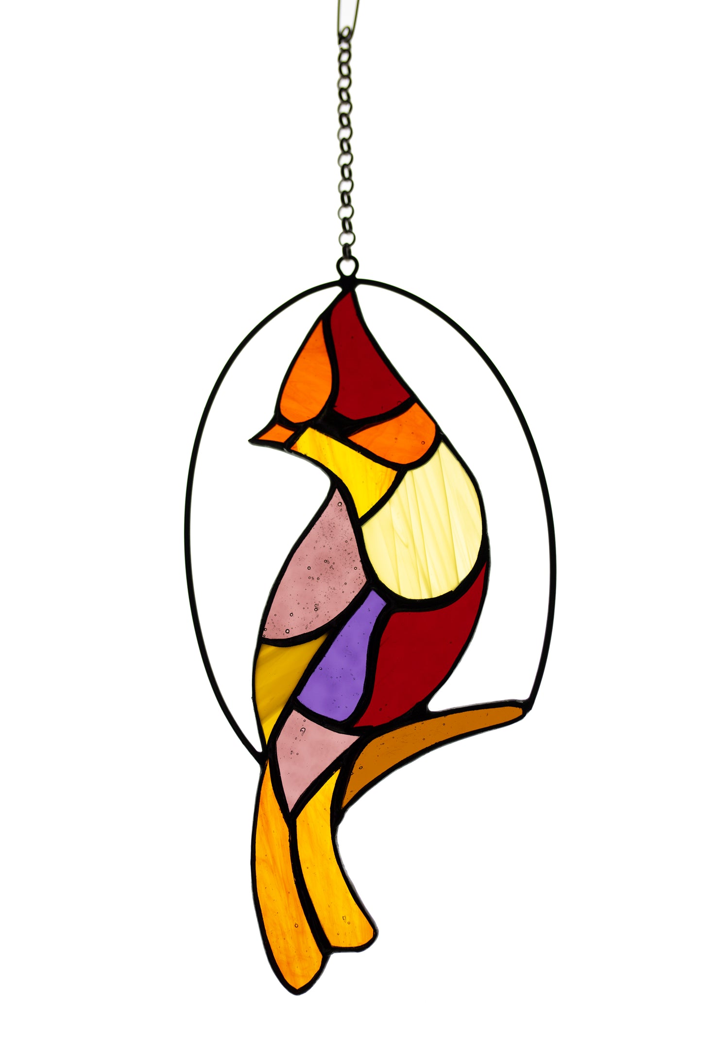 Stained glass suncatcher Bird stain glass gift Window hanging panel Tiffany style glass Garden decor Wall hanging Stain glass pendant