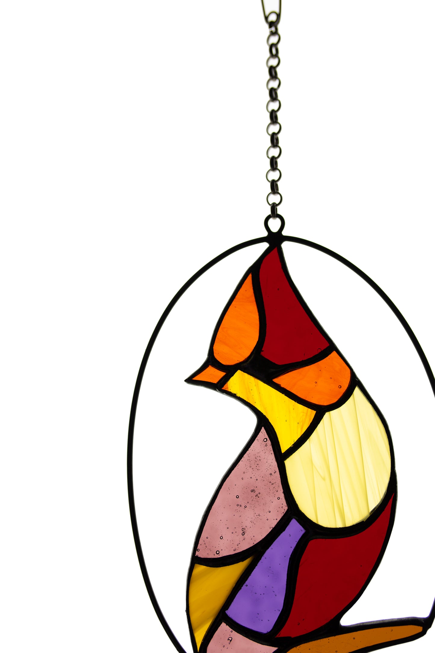 Stained glass suncatcher Bird stain glass gift Window hanging panel Tiffany style glass Garden decor Wall hanging Stain glass pendant