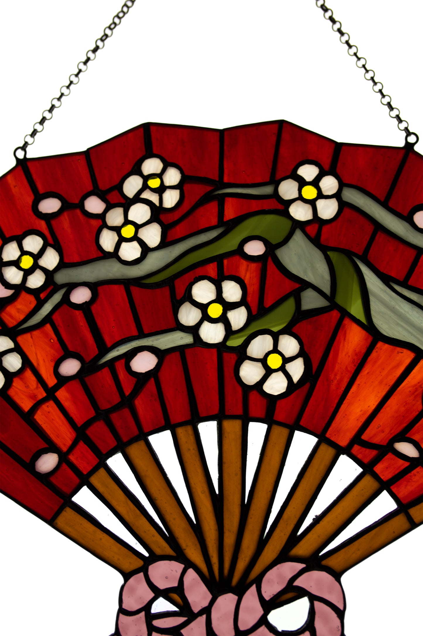 Stain glass Fan Hanging glass Succulent decor Modern stained glass Christmas gift Wall decor Glass art Japanese style Glass Living room deco