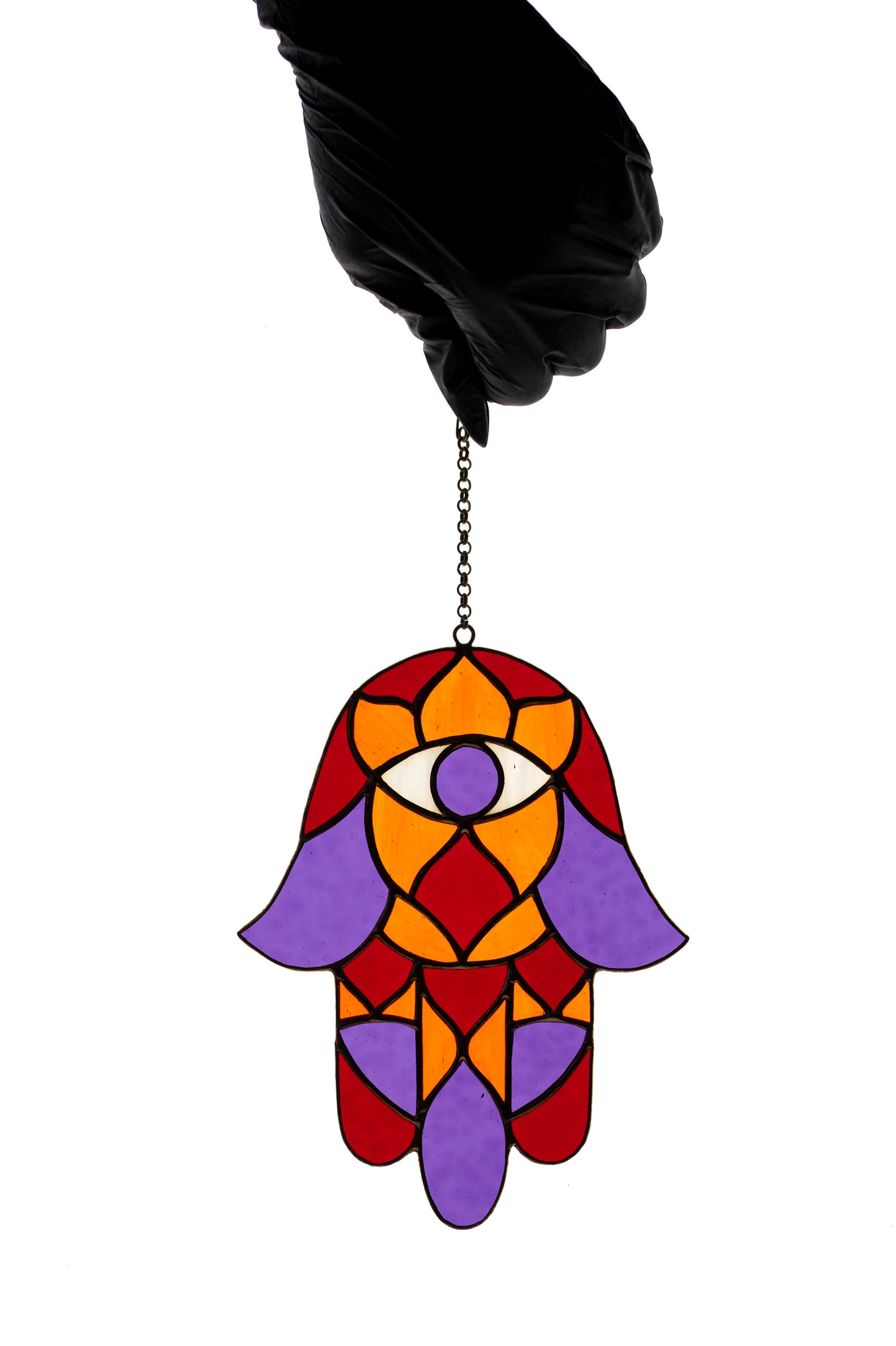 Hamsa suncatcher Miriam's hand Stained glass window hanging Protectiv amulet Fatima's hand Mother's day gift