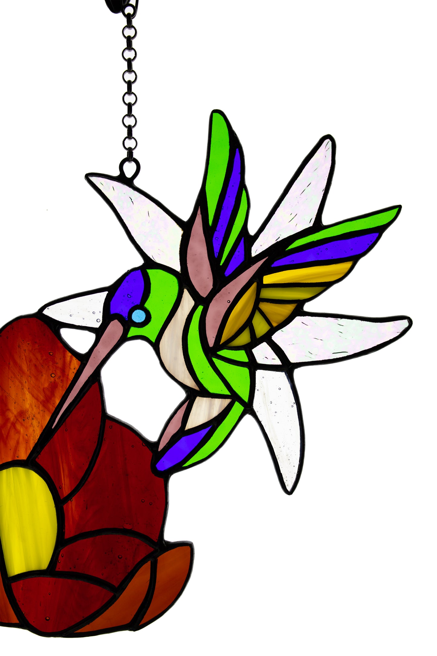 Stained glass Hummingbird Window suncatcher hanging Stain glass bird Colibri Fused glass art