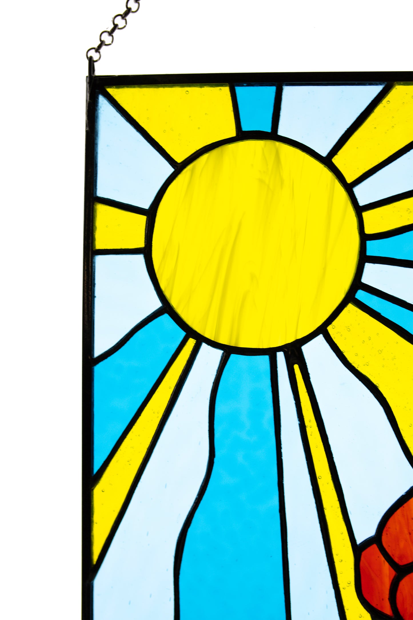 Summer stained glass panel Window hanging suncatcher Glass art Mother's day gift