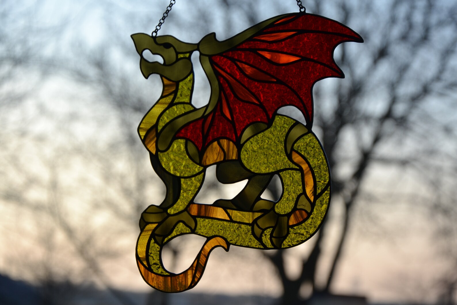 Stained glass, Dragon, store Suncatcher